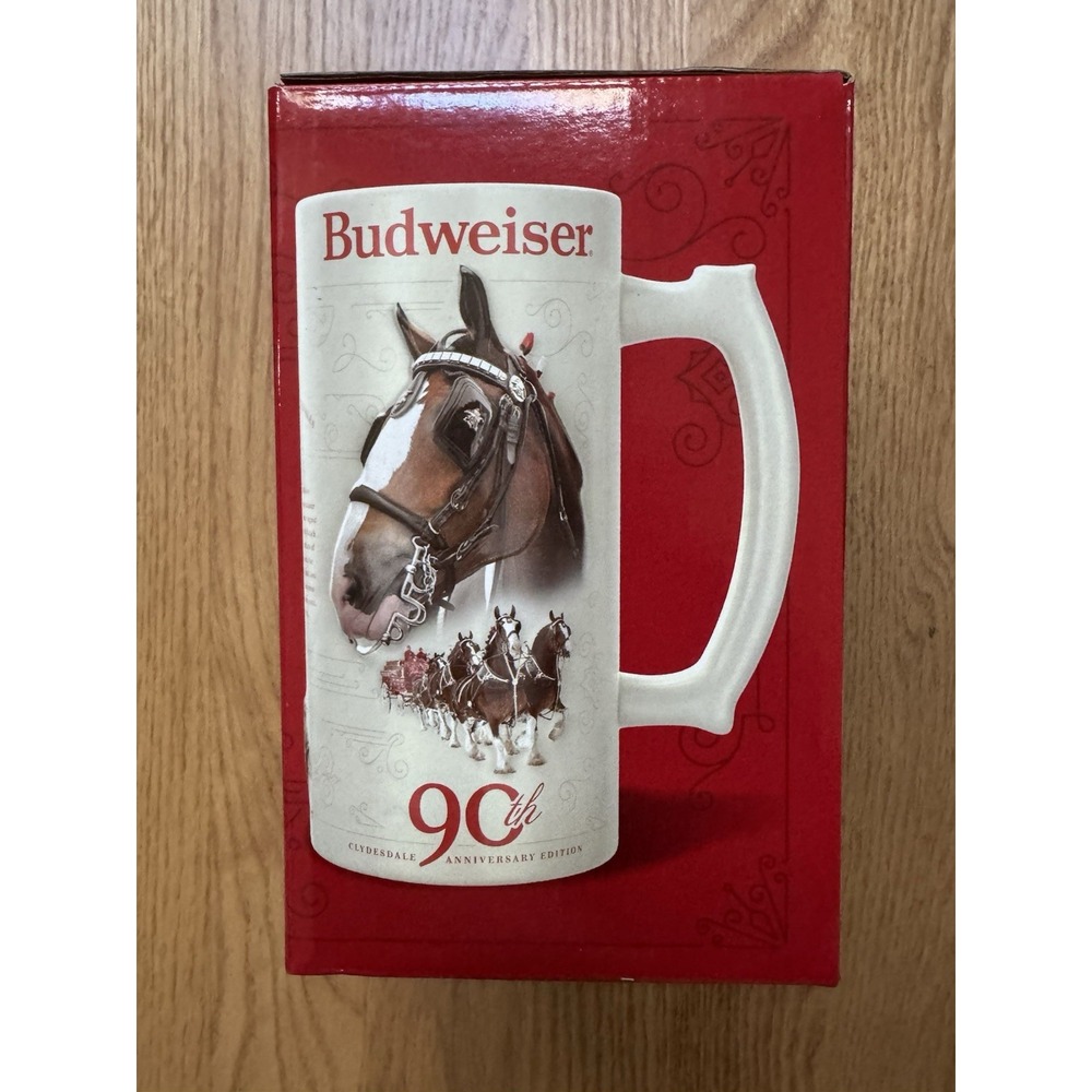 Budweiser 90th Anniversary Clydesdale Holiday Beer Stein Mug COA Box 2023